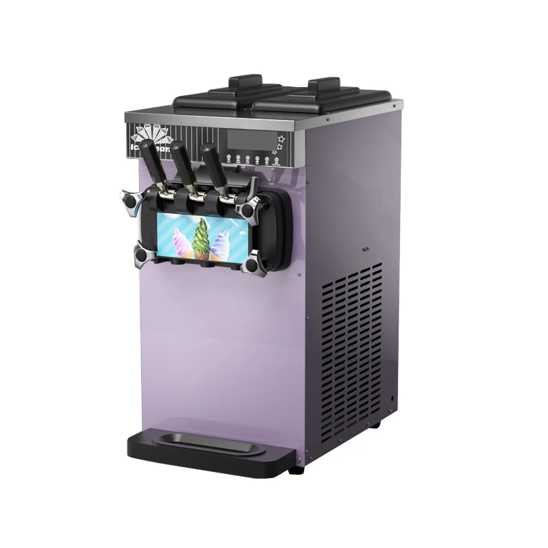 Electric Ice Cream Machine Orange White Purple Stainless Steel Soft Serve Ice Cream Making Machine Sundae Maker