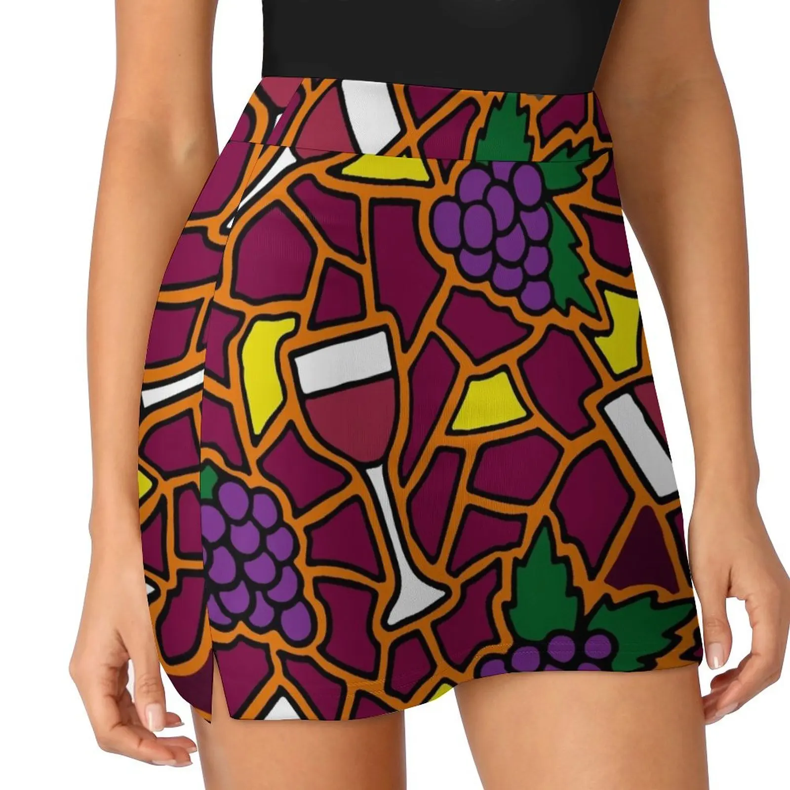 Wine Time || Happy Hour || Mosaic Mini Skirt women's clothing korea stylish Miniskirt Women's clothing