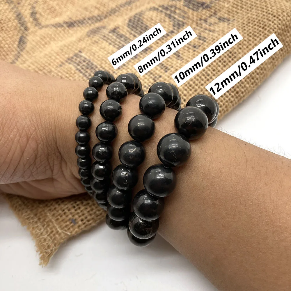 6–12 mm schwarzer russischer Schungit-Energie-Edelstein zur Reinigung von Männer und Frauen, Dekoration, Geschenk – Detail 2
