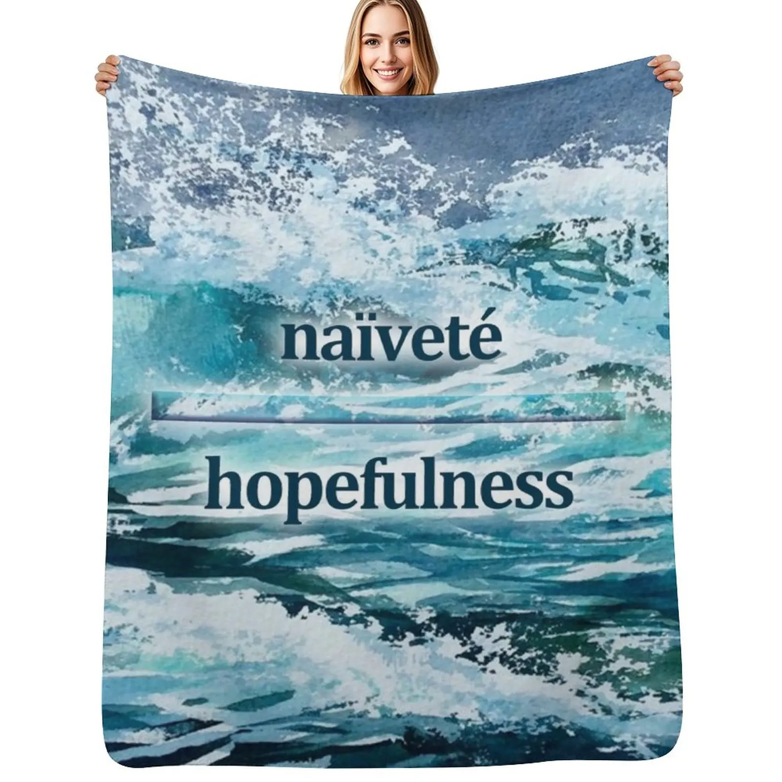 

the line between navet anD HOPEFULNESS IS ALMOST INVISIBLE Throw Blanket Soft Plaid Quilt cosplay anime Retros Blankets