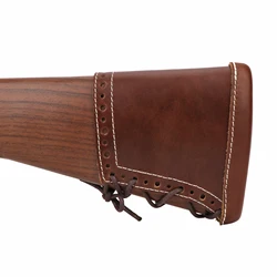 Tourbon protector de culata de rifle en cuero marrón