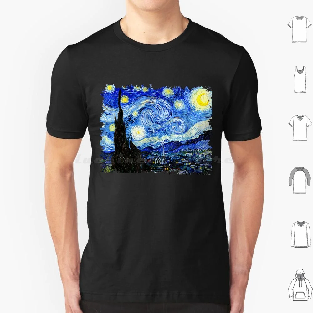 The Starry Night Vincent Van Gogh Famous Vintage Art Stylish T-Shirt T Shirt Cotton Men Women Diy Print The Starry Night