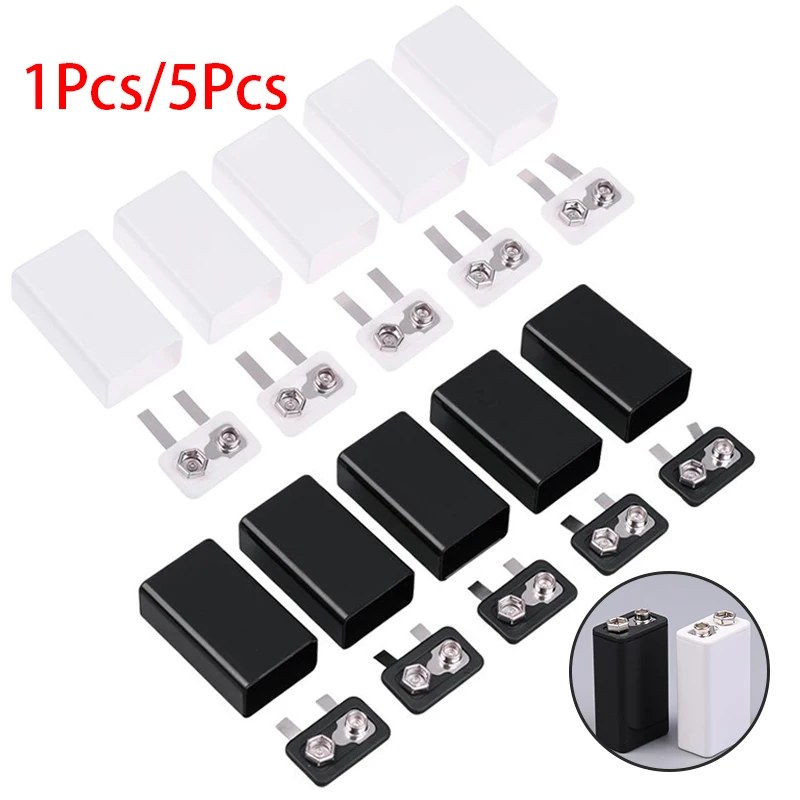 1Pcs/5Pcs 9V Type-C Battery Case 6F22 Lithium Battery Storage Box Square Battery Holder Portable Battery Clip Container