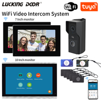 7/10 Inch Video Intercom Kits Tuya Door Phone WIFI Wired Visual Doorbell 1080P APP Card Swipe and Touch Screen Monitor for Villa