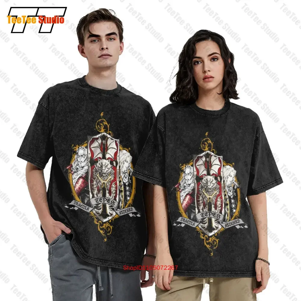 Dracula Family Shield Vintage Oversized T-Shirt Castlevania Alucard Video Game CHPO