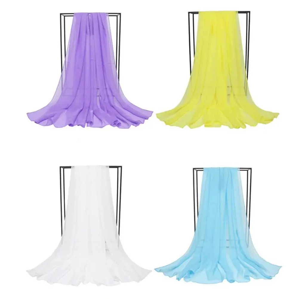 

Solid Color Scarf 180X70Cm Purple Premium Polyester Sun Protection Shawl For Women Lightweight Beach Travel Dual Purpose