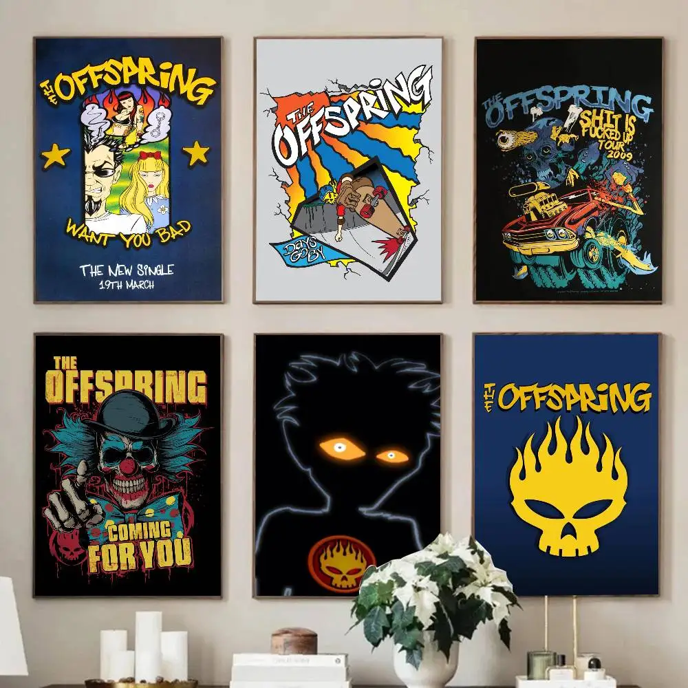 1pc Pop Punk Band T-The OffspringS Poster Sticker Print Waterproof Wall Art For Living Room Bedroom Home Decor