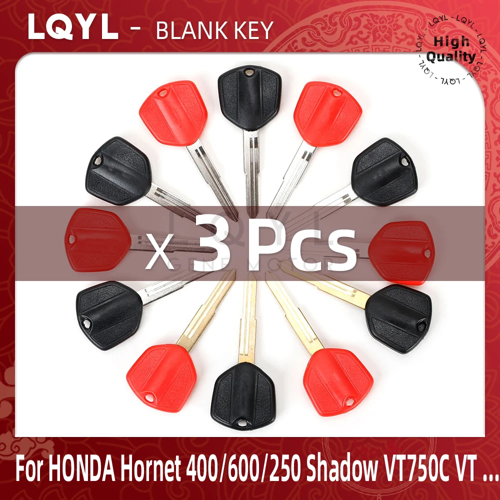 3Pcs New Blank Key Motorcycle Replace Uncut Keys For HONDA Hornet 250 600 900 919 VFR800 CB400 CB