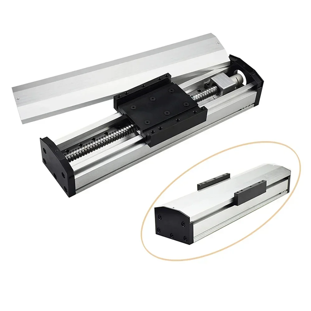 Fully Enclosed Linear Rail Guide Slide Stage Dust Cover 90mm Width 100-1500mm Stroke SFU1605 1610 With Nema 23 Stepper Motor