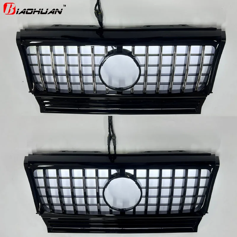 The GTR style is the Mercedes-Benz G-Class W463 W464 G500 G550 G63 G65 G55 AMG 1990-2024 front intake grille LED bumper grille