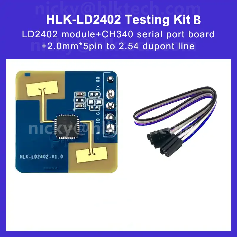 HLK-LD2402 HLK-LD2401 존재 레이더 모듈, MM 웨이브 인체 모션 센서, 지능형 센서 스위치, BLE 블루투스, 10m, 24G