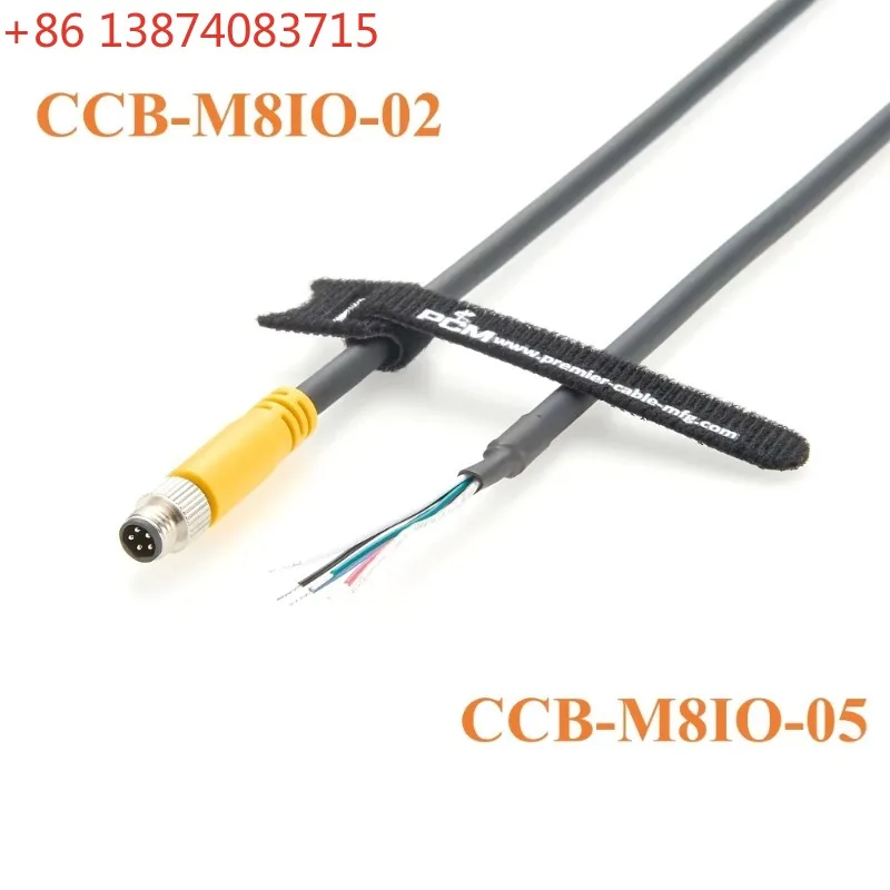 M8 5Pin B Code GPIO Power I/O Trigger Cable High Flex Industrial Camera Cable CCB-M8IO-02 CCB-M8IO-05 Compatible Cognex in Sight