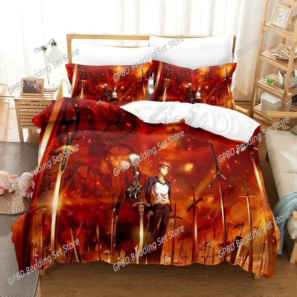 

Fatestay night Unlimited Blade Works Comfortable Duvet Cover Pillowcase Bedding Set Children Bedroom Decoration Home Textile