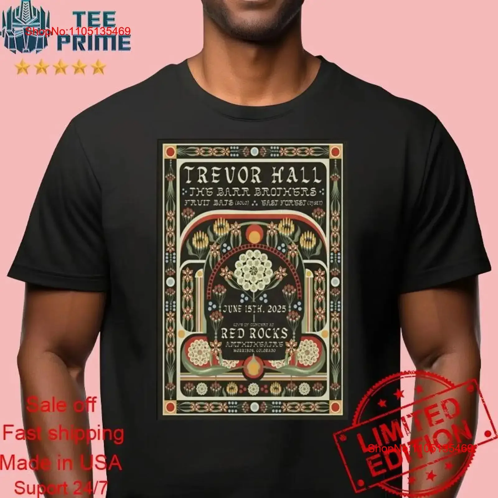 

Original Trevor Hall 6 15 2025 Morrison CO Poster T shirt vintage Washed Top For Everyday Wear designer clothes Comfortable