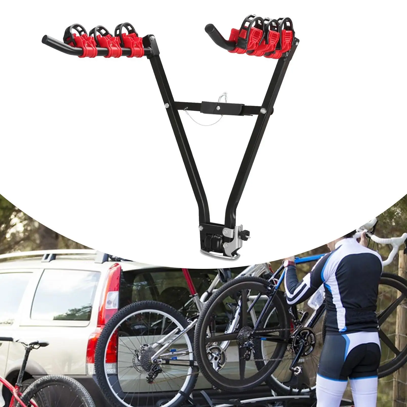 

Generic Car Rear Hitch Bike Rack Universal Foldable Heavy Duty Bike Carrier
