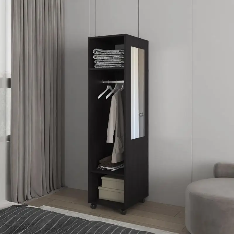 Lemari Penyimpanan Kamar Tidur Hitam, Desain Modern yang Stylish, Solusi Hemat Ruang, Sempurna untuk Rumah Apa Pun