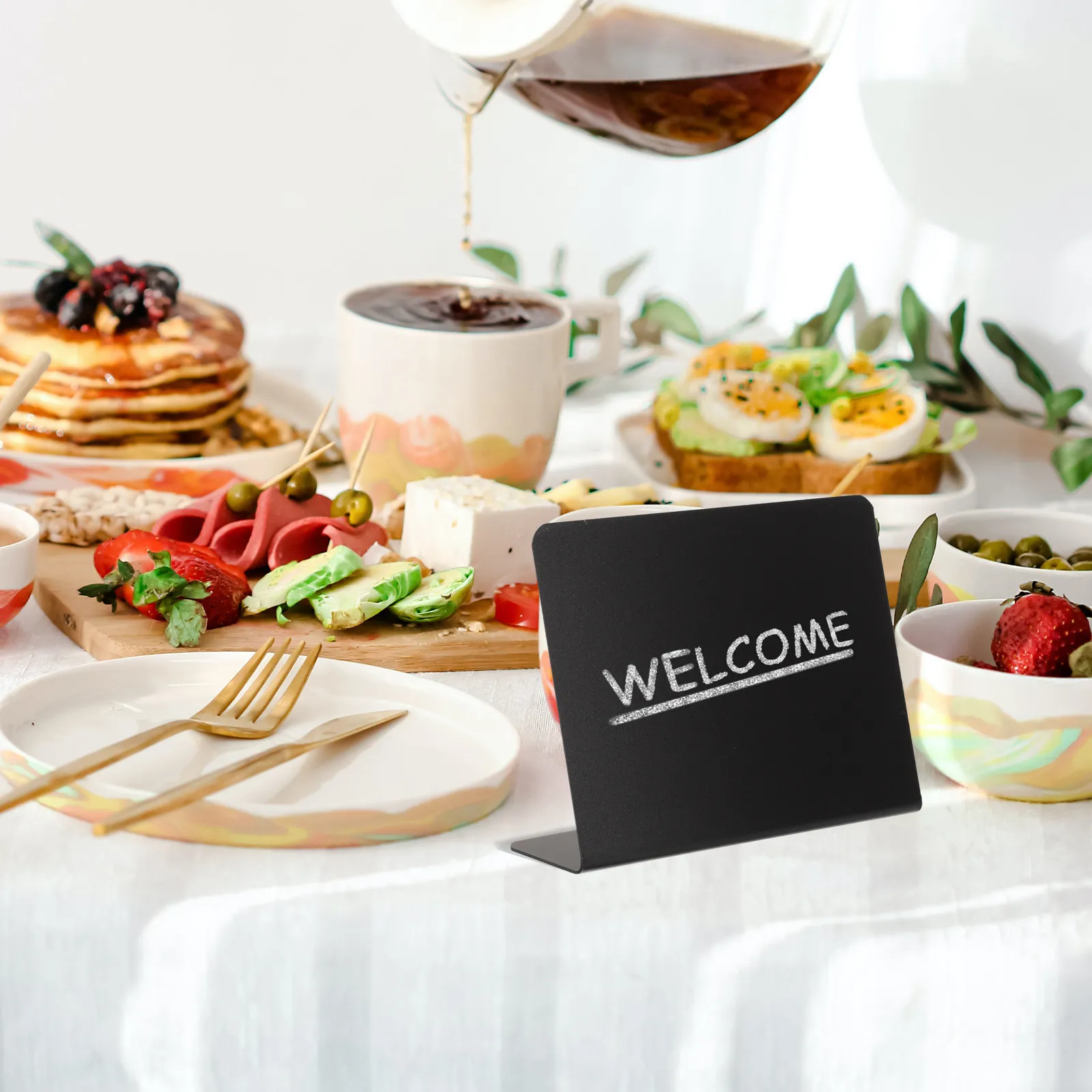 12Pcs Small Chalkboard Signs Reusable Standing Memo Board for Wedding Table Numbers Name Tags Price Labels Buffet Food Signs