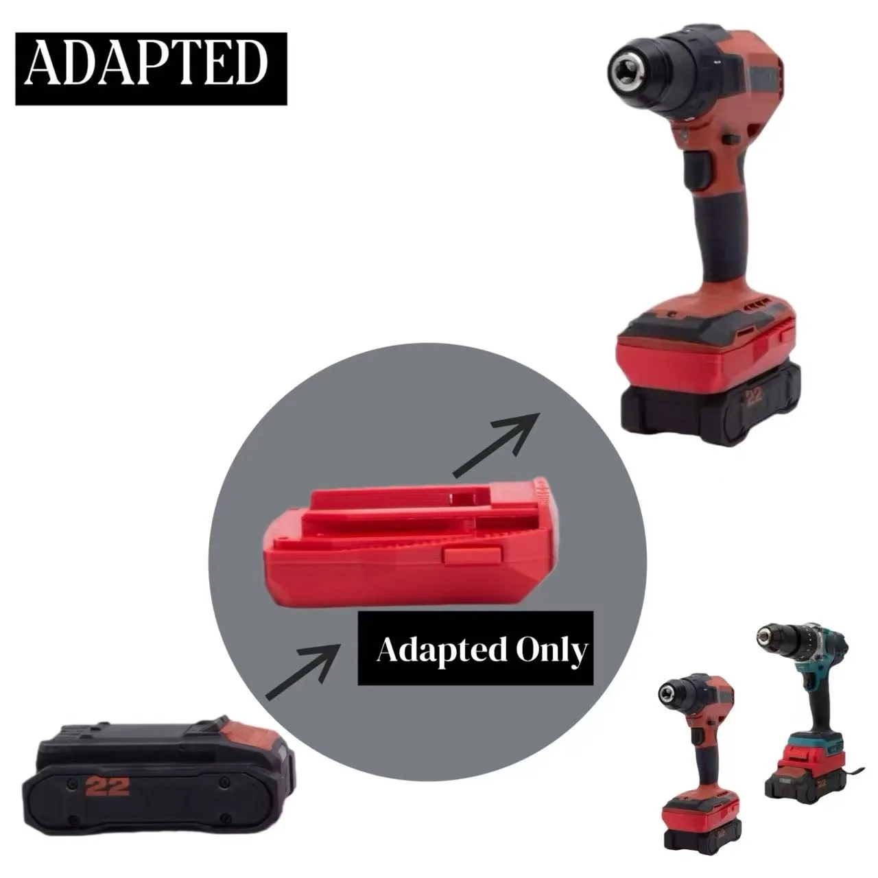 

Преобразователь для аккумулятора Hilti 22 В Nuron, адаптер для Makita 18 В для электроинструмента Hilti 22 В (без аккумулятора для инструментов)