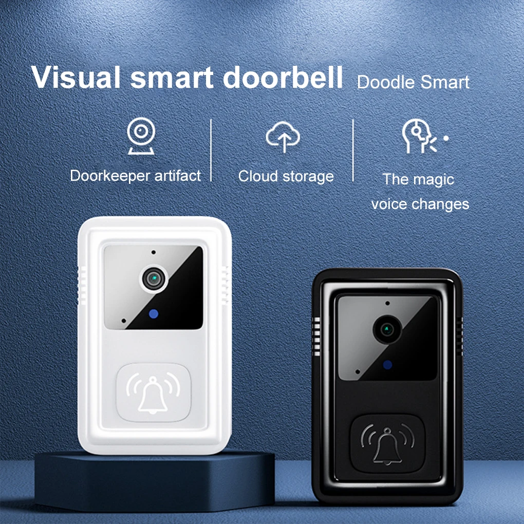 WiFi Video Doorbell Camera Visual Wireless Smart Doorbell Night Vision Two-Way Audio Cloud Storage Security Door Bell Chime  ﻿