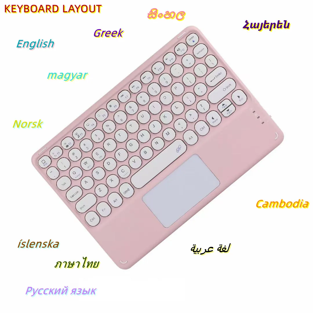 

Bluetooth Wireless Keyboard With Touchpad Arabic Russian Thai Greek For iPad Pro Air for Xiaomi Huawei Android Windows Tablet