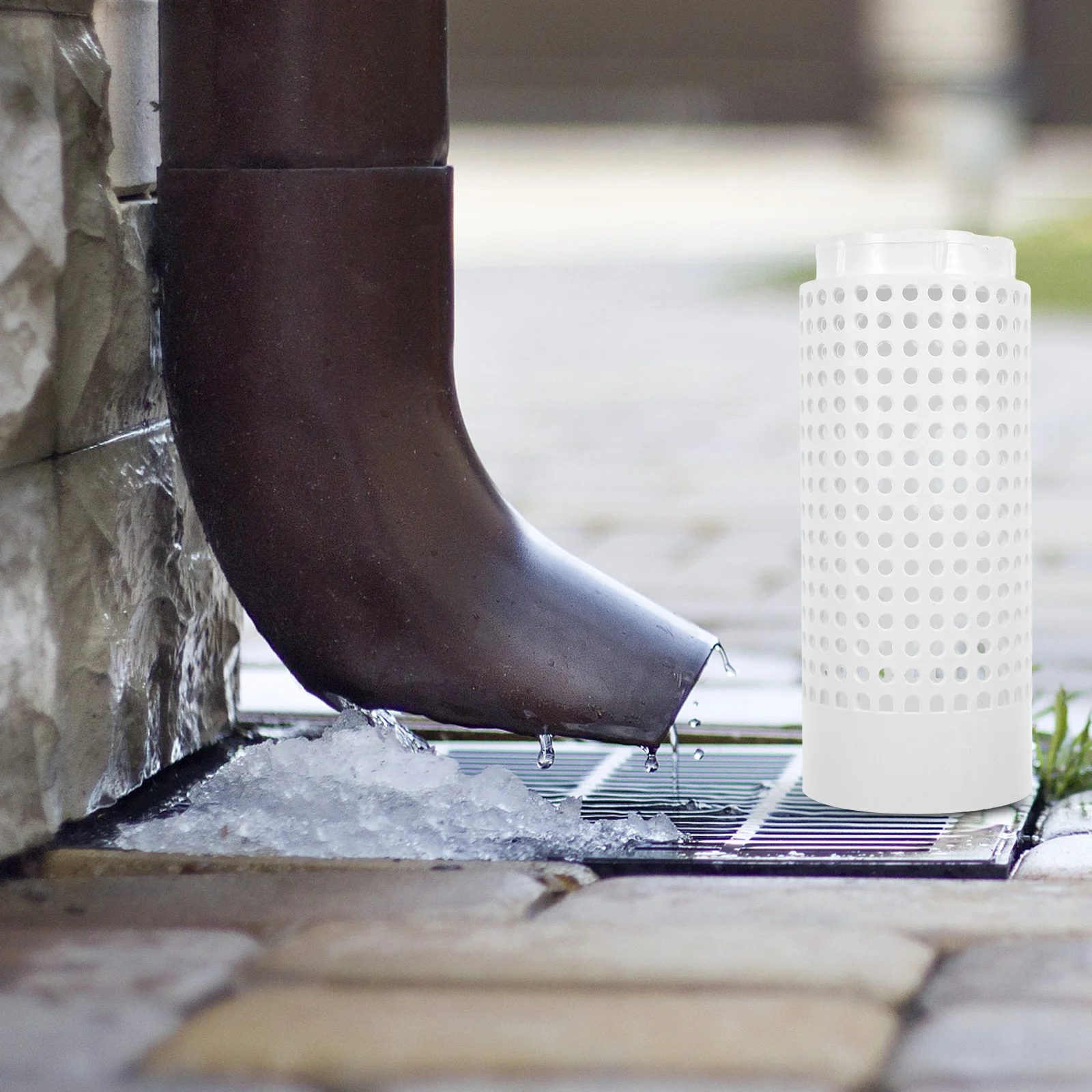 

Drainage Filter Mesh 104Mm High Efficiency For Downspout Outlet Inground Worm Compost Bin Outdoor Garden Gutter Fittings