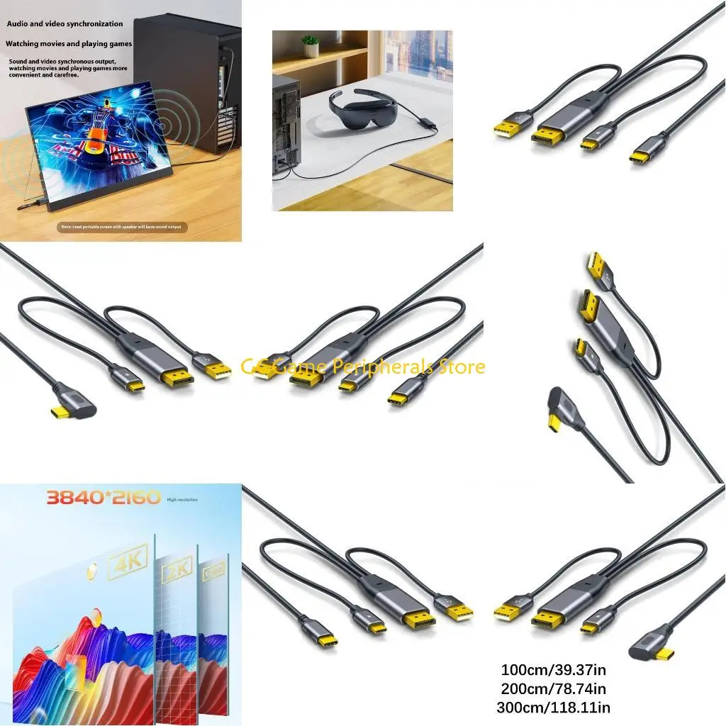 

U55B USB C To 4K@60Hz Cable Touch Function Support For Nreal Xreal L Mobile Screens Glasses Gaming Systems