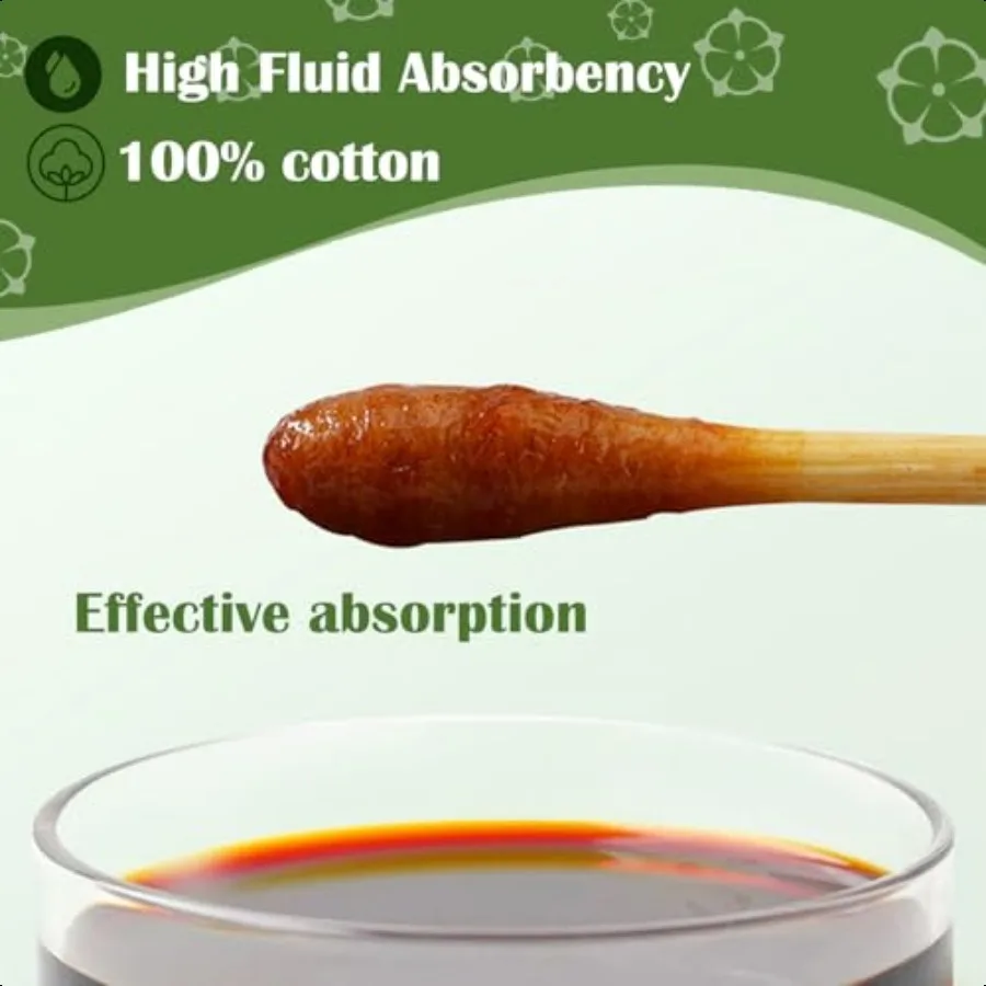 6 inch Long Cotton Swabs in Storage Box 500PCSBamboo Sticks Highly Absorbent Tipped Applicators for Makeup Gun Cleaning Pet Car