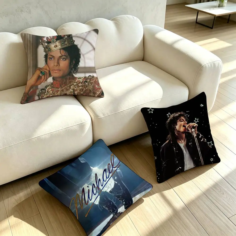 P-Pop King Michael Jackson  Square Double-Sided printed Pillow Case Bedroom Bedside Pillow Sofa Cushion Cover