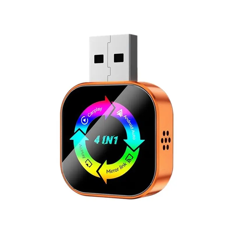 

A60E-USB Dongle 4In1 Wireless Carplay/Android Auto/Mirror Link/Airplay Adapter Smart AI Box BT/Wifi Wired Wireless Carplay Conne