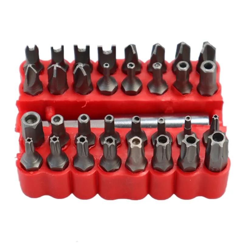 33pcs Security Bit Set With Magnetic Extension Bit Manual Tool Holder Tamper Star Screwdriver Bits Set Quick Release Bit Holder