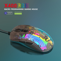 12800DPI Gaming Wired Mouse Transparent Black Macro Programming 13 RGB Lighting Mouse For Laptop Computer Home Office Game