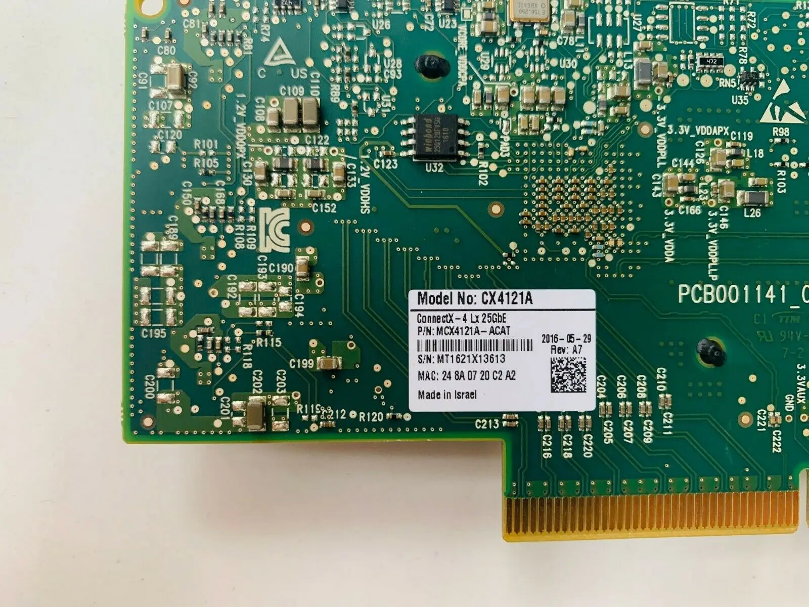 Mellanox MCX4121A-ACAT ConnectX-4 25 기가비트 이더넷 카드, PCI-E 3.0, CX4121A