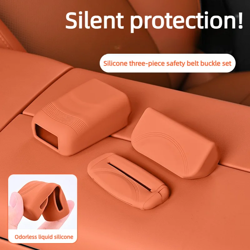 1/3pcs Universal Car Seat Belt Buckle Cover Anti-Scratch Silicone Car Seat Buckle Protector Clip Protection Cover for SUV Sedan