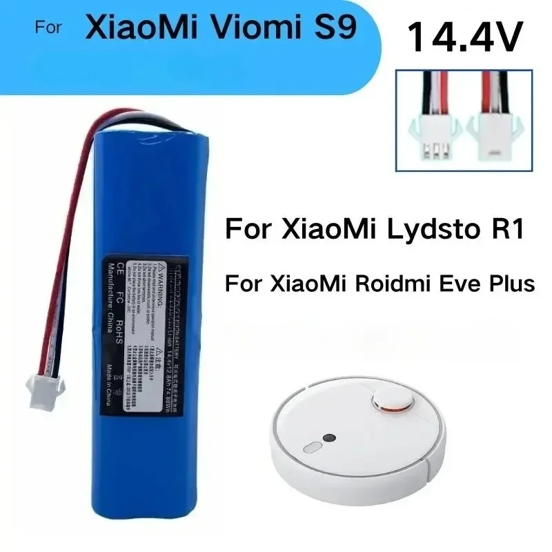 for XiaoMi Lydsto R1/ for Viomi S9/for Roidmi Eve Plus/for UONI v980plus Robot Vacuum Cleaner Battery 14.4V 5200-7800mAh Battery