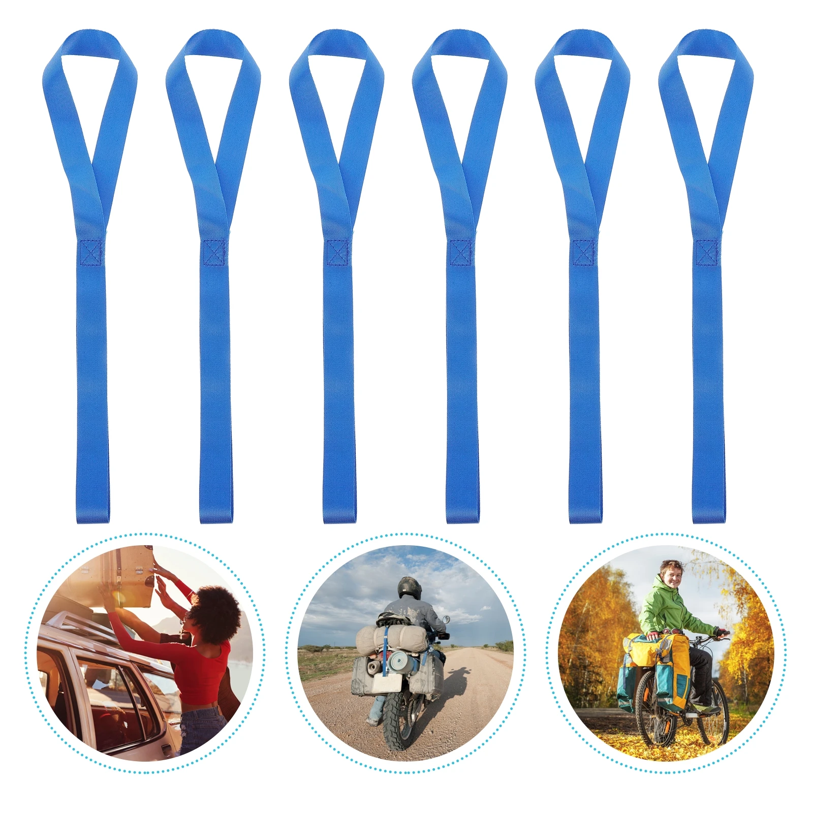 

6pcs Heavy Duty Soft Loops ange Straps Securing Motorcycle Tie Down Straps Cargo Strap Lanyards Bike Trailering Loops