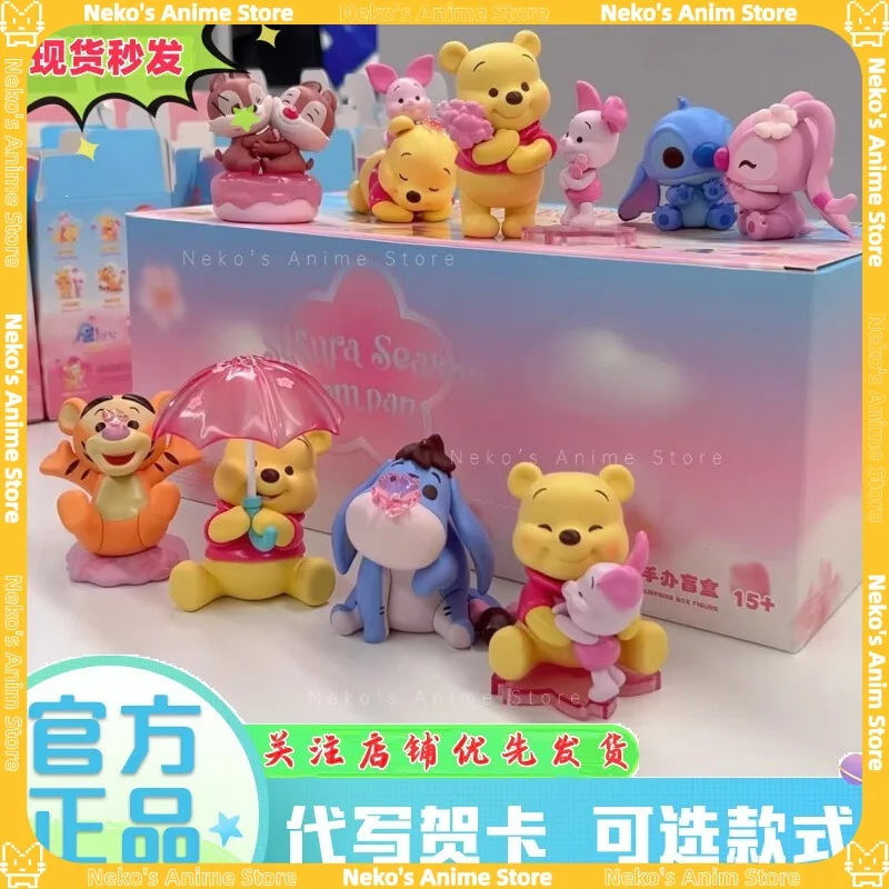 

В наличии, натуральная слепая коробка Miniso, сезон Диснея Сакура, весеннее медовое слово, фигурка Винни-Пуха, милый подарок для девочки