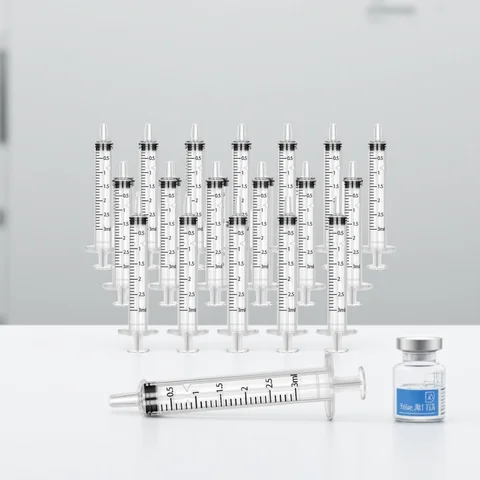 100Pack 3ml/cc  Plastic Disposable Luer Slip Syringe Sterilized Individually Packaged for Scientific Labs, Measuring, Watering