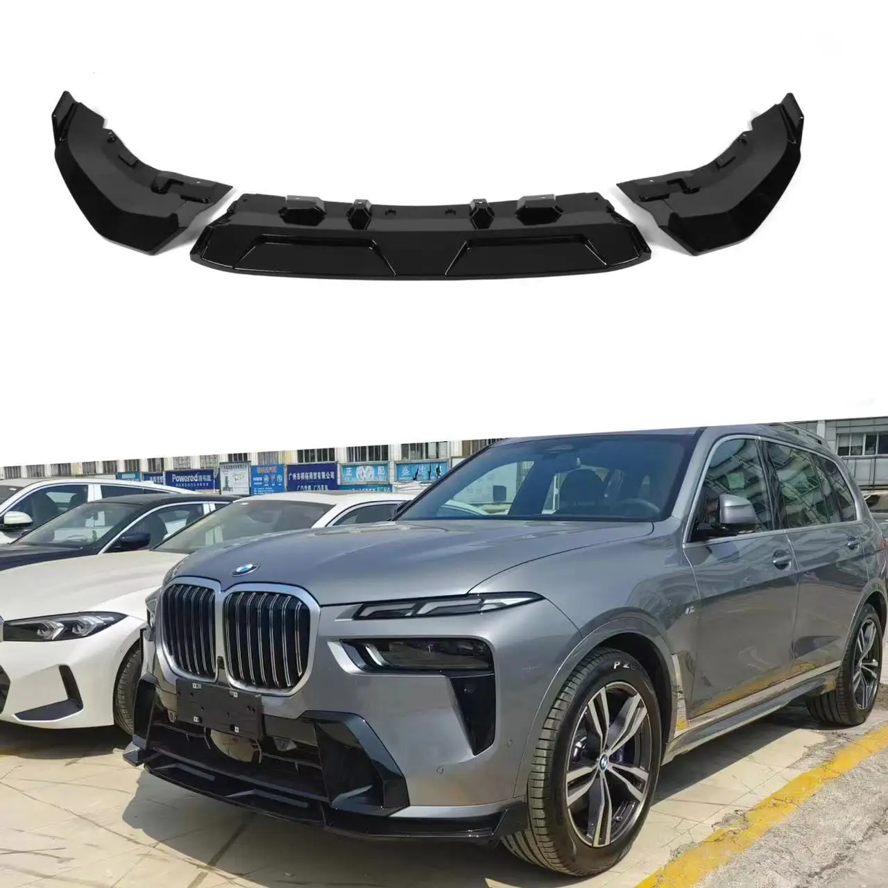 Gloss Black Front Bumper Lip Diffuser Spoiler Splitter Body Kit  Guards For BMW 2023-2024 X7/G07 LCI Front Shovel Accessories