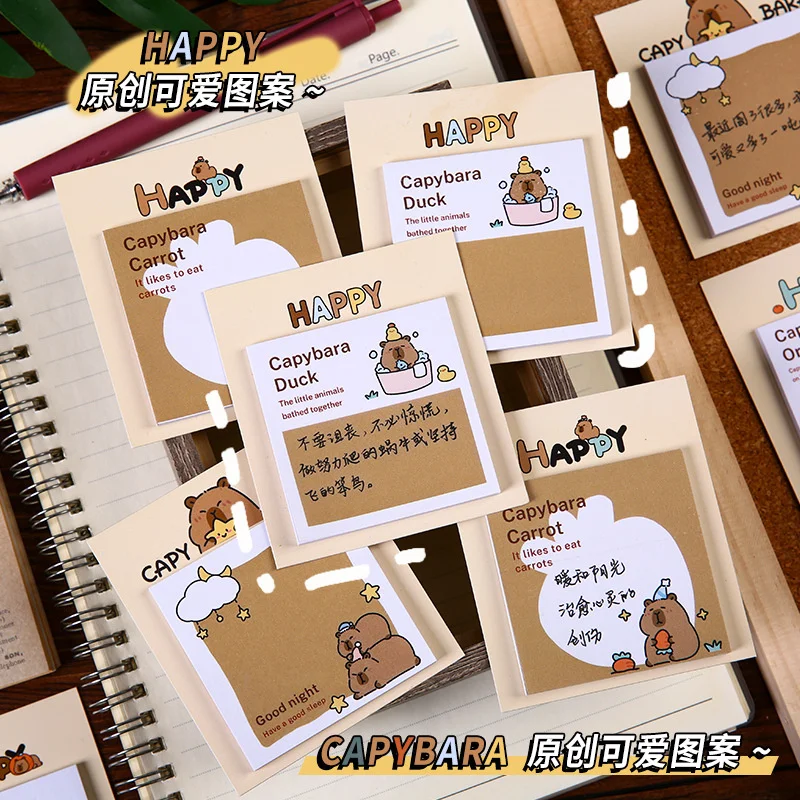 36pcs/lot Cartoon Capybara Memo Pad Cute Sticky Note Stationery Label Notepad Planner Sticker Post School Supplies