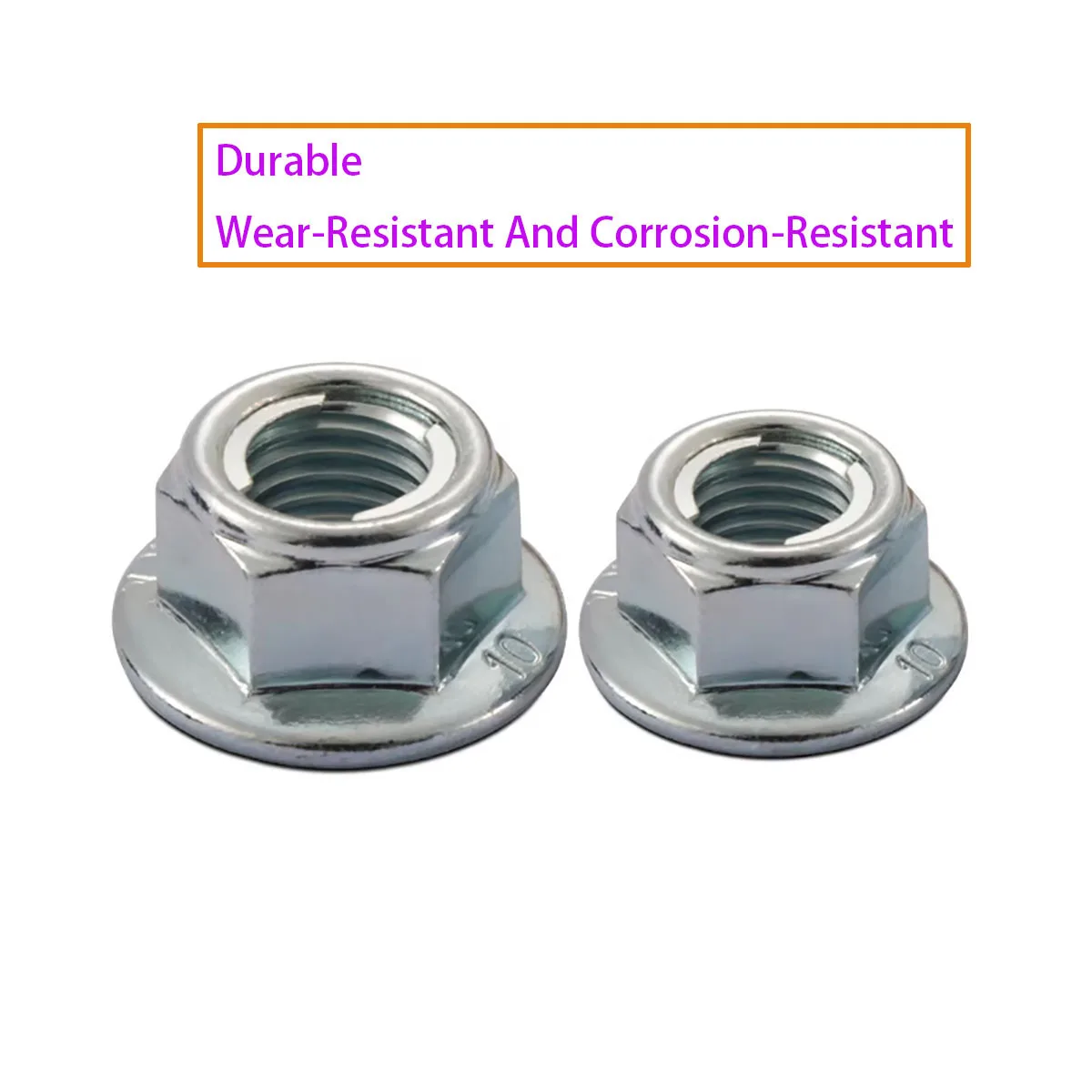 Grade 10.9 Zinc-Plated Hexagonal Flange Self-Locking Nuts - High-Strength Anti-Loosening Fasteners