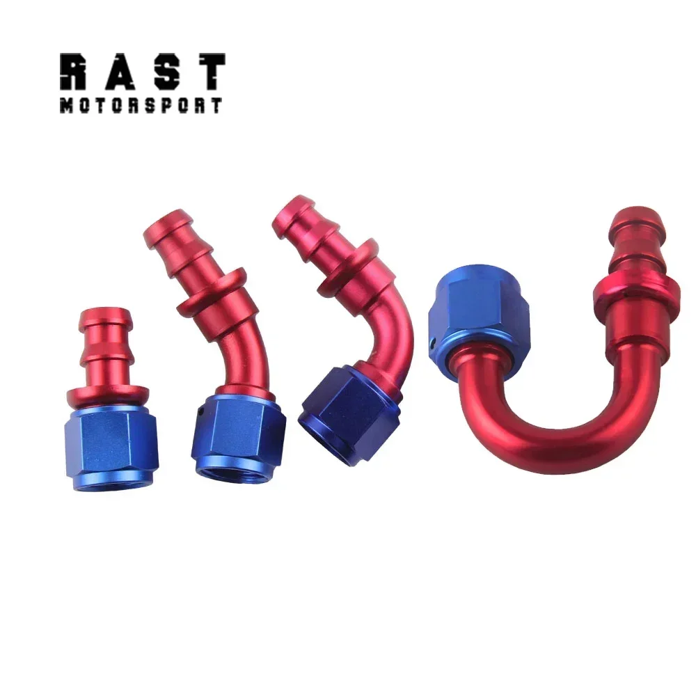 1Pcs 0/45/90 Degree AN4/AN6/AN8/AN10 Straight Female Swivel to Push Lock Barb Hose End Fitting Oil Fuel Hose End Adaptor Fitting