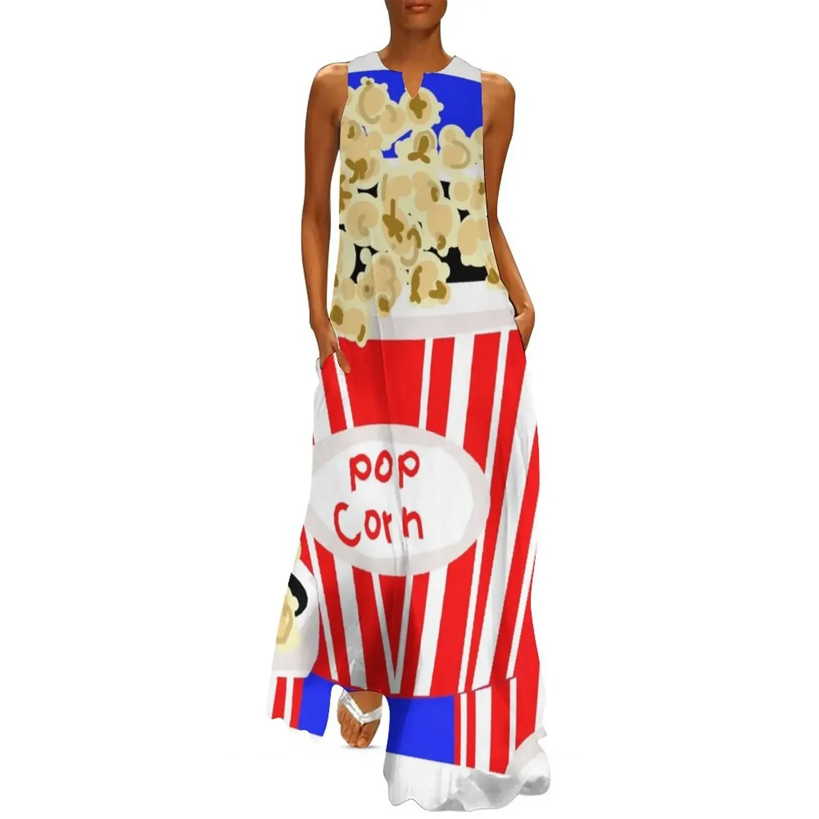 

Retro Popcorn red stripes Long Dress luxury woman party dress summer dress woman 2025 trendy clothes for women