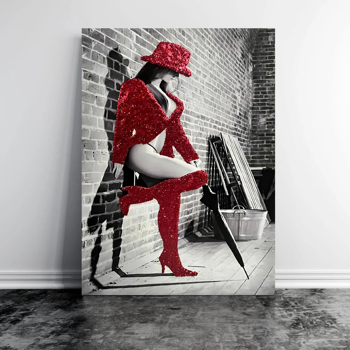 Canvas Wall Art - Sexy Long Hair Beauty Scattered Glowing Poster Printing, Modern Women's Home and Office Decoration