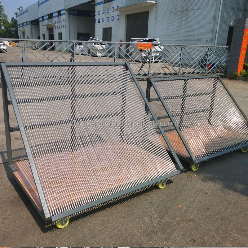 عربة تخزين زجاجية عازلة بسيطة، رفوف تخزين صفائح زجاجية في مصنع الزجاج #3