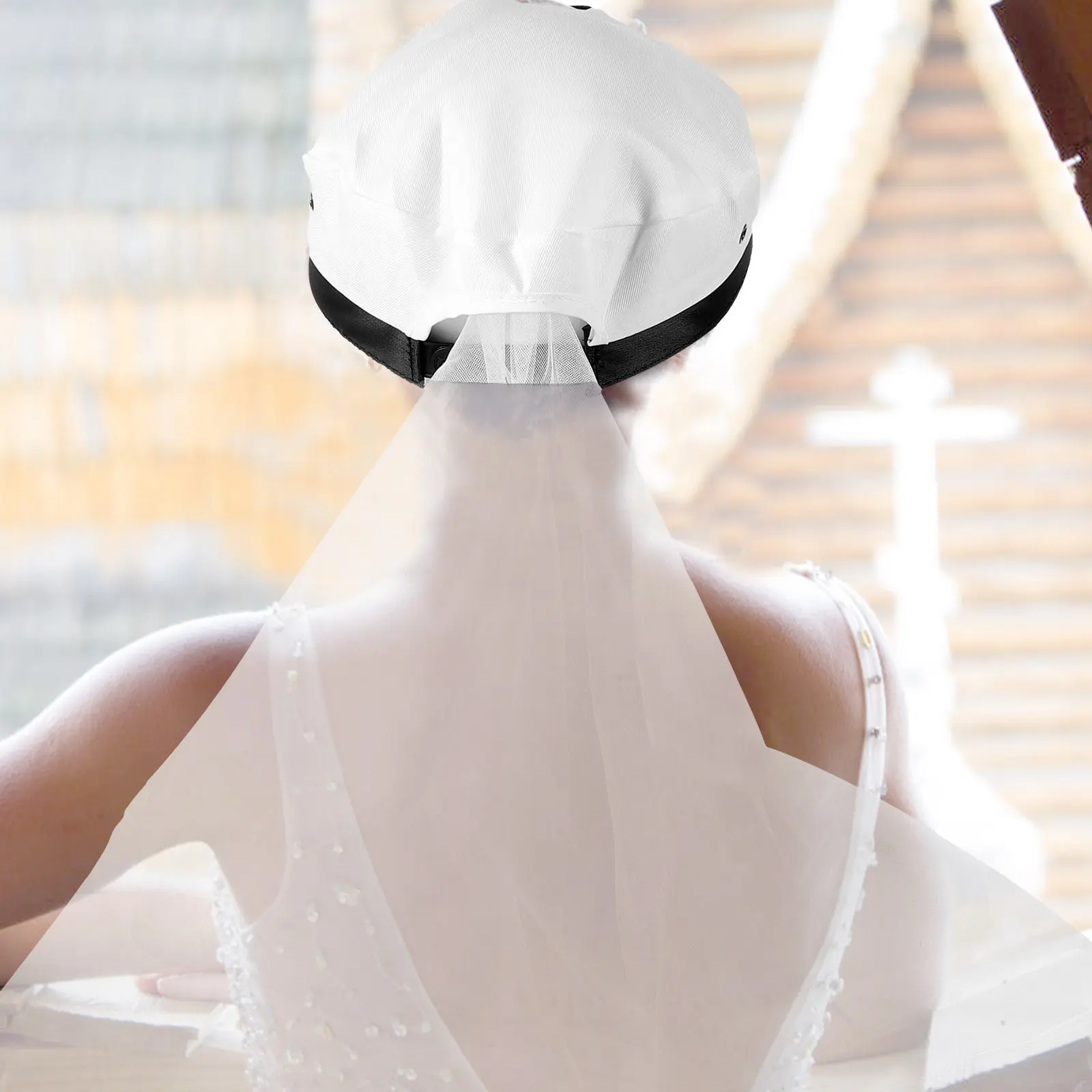 

Свадебная матросская фуражка с отстегивающимся вуалем для свадьбы, девичника, вечеринки, элегантное украшение для головы, аксессуар для волос невесты