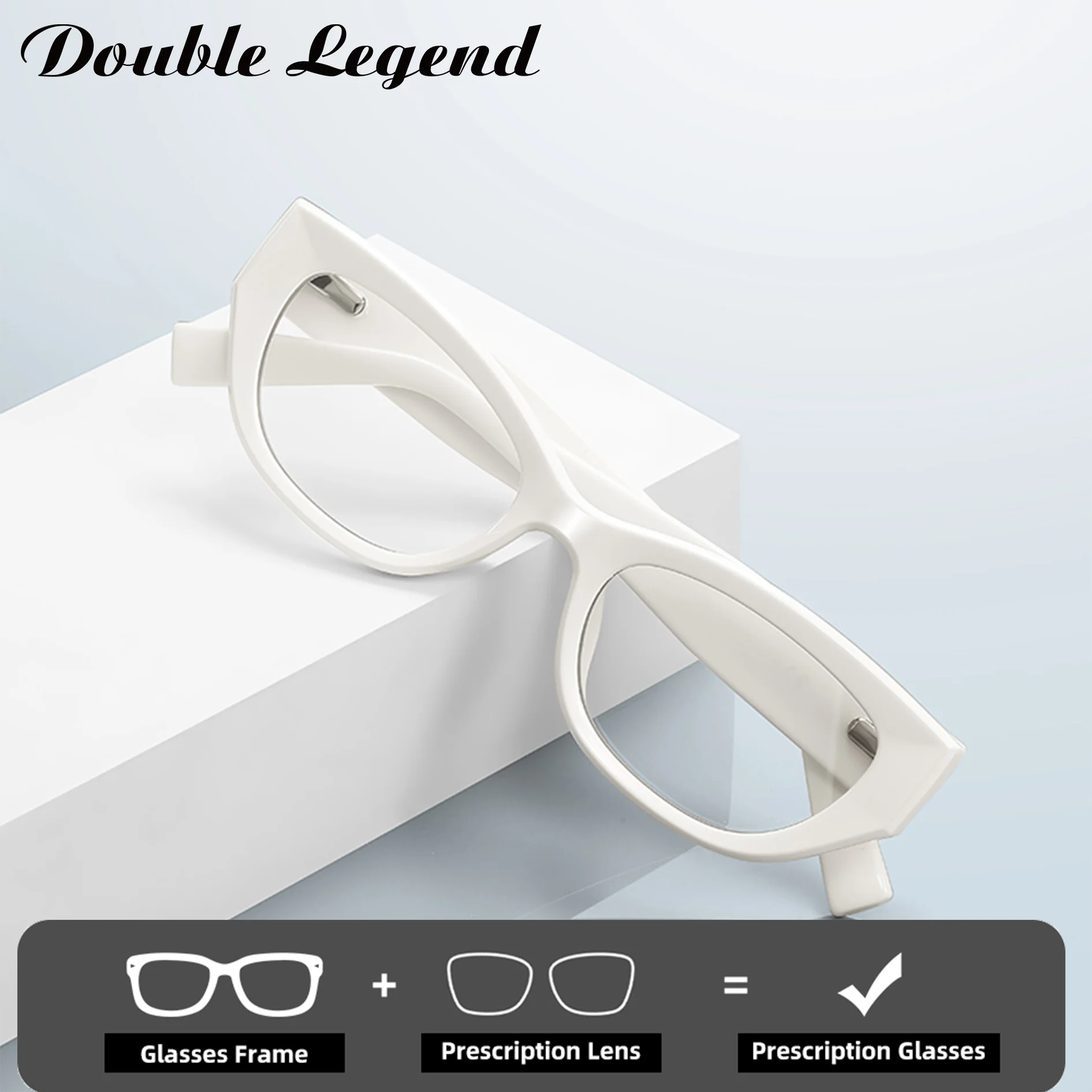 ダブルレジェンドファッションシンプルな抗ブルーライトメガネ処方老眼鏡女性用カスタマイズされた光学近視眼鏡