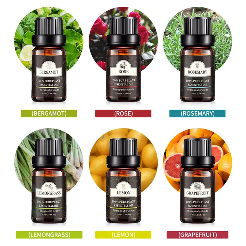 Natuurlijke Aromatherapie Olie Luchtbevochtiger Diffuser Essentiële Oliën Set Lavendel Wierook Pepermunt Rose Rozemarijn Lucht Fris Parfum