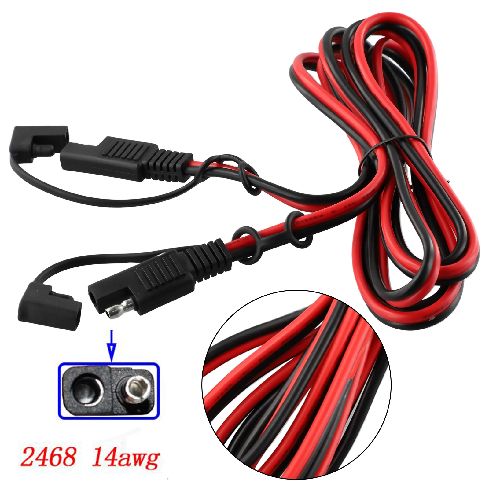 

Sae Extension Cable With Cover SAE To SAE Extension Cable 14AWG Quick Disconnect Wire Harness SAE Connector Connector Cable