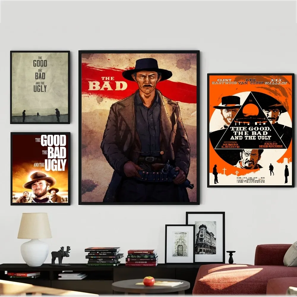 

The Good, The Bad And The Ugly Movie Poster Kraft Paper Vintage Wall Art Painting Study Aesthetic Art Small Size wall stickers