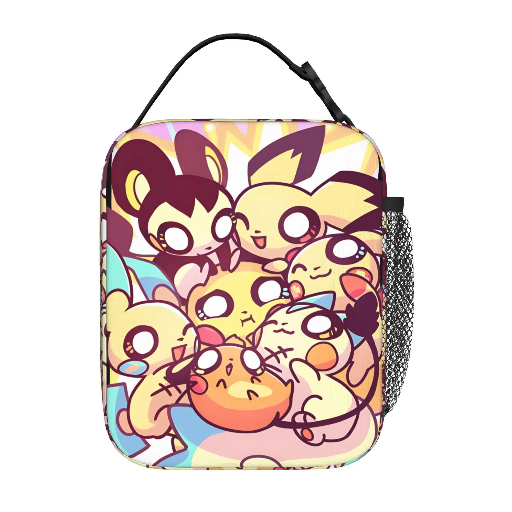 Funny Pokemon Theme Insulated Lunch Bag Ice Pack Rice Bag Pikachu Meme bolsa Student Bento Lunch Handbag Insulation
